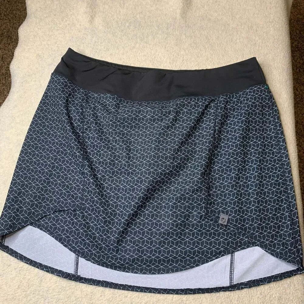 Oiselle Long Running Skirt Black Diamond sz 14